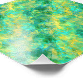 Emerald Green Crumpled Texture Foto Afdruk (Hoek)