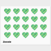 Emerald Green Crumpled Texture Hart Sticker (Vel)