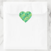 Emerald Green Crumpled Texture Hart Sticker (Tas)