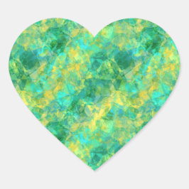 Emerald Green Crumpled Texture Hart Sticker