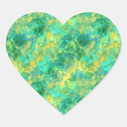 Emerald Green Crumpled Texture Hart Sticker (Voorkant)