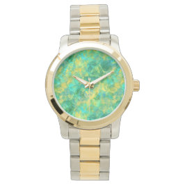 Emerald Green Crumpled Texture Horloge