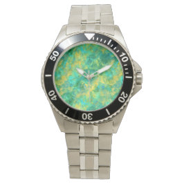 Emerald Green Crumpled Texture Horloge