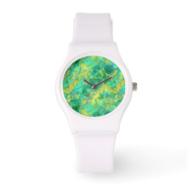 Emerald Green Crumpled Texture Horloge