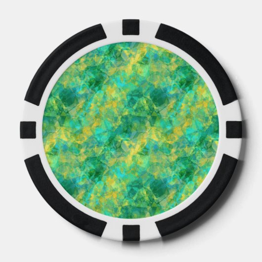 Emerald Green Crumpled Texture Poker Chips (Voorkant)
