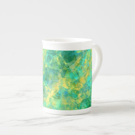 Emerald Green Crumpled Texture Porselein Kop (Voorkant rechts)