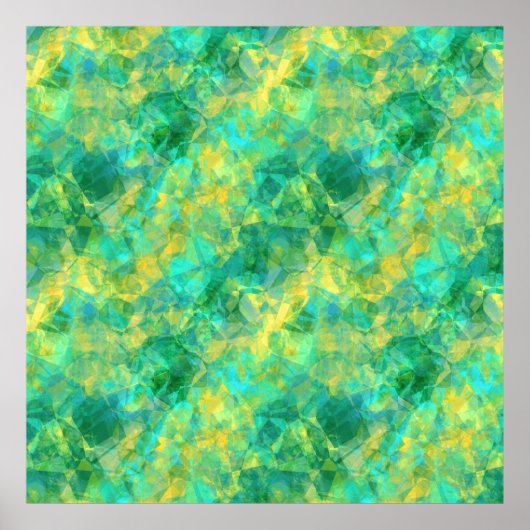 Emerald Green Crumpled Texture Poster (Voorkant)