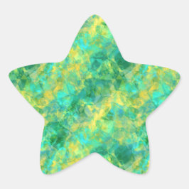 Emerald Green Crumpled Texture Ster Sticker