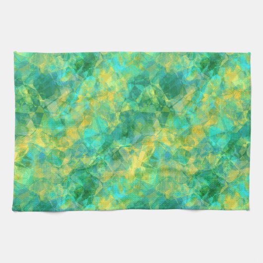 Emerald Green Crumpled Texture Theedoek (Horizontaal)