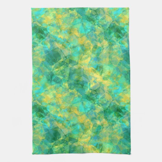 Emerald Green Crumpled Texture Theedoek (Verticaal)