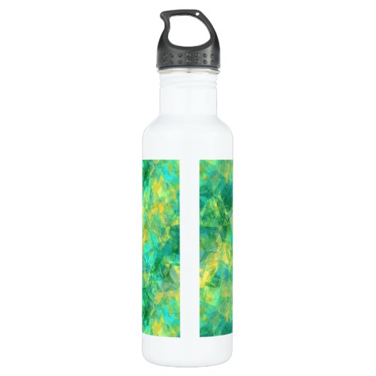 Emerald Green Crumpled Texture Waterfles (Achterkant)