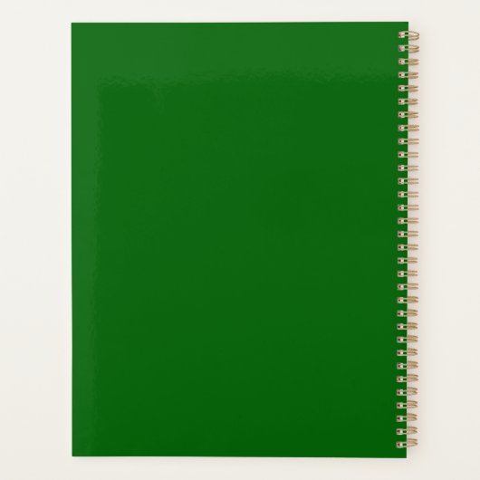 Emerald Green Custom Name Notebook – Fresh & Elega Planner (Achterkant)