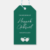 Emerald Green Custom Wedding Cadeaulabel (Achterkant)
