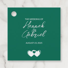 Emerald Green Custom Wedding Favoriet Tags Bedankjes Labels