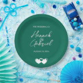 Emerald Green Custom Wedding Papieren Bordje (Feest)