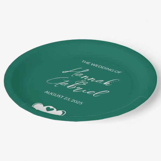 Emerald Green Custom Wedding Papieren Bordje (Gekanteld)