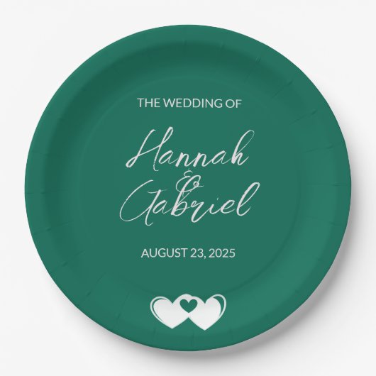 Emerald Green Custom Wedding Papieren Bordje (Voorkant)