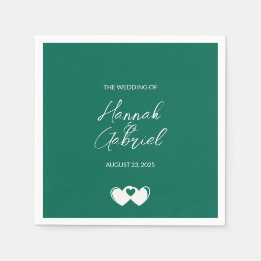 Emerald Green Custom Wedding Servet (Voorkant)