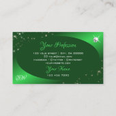 Emerald Green Cute Glitter Stars Diamonds Monogram Visitekaartje (Achterkant)