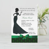 Emerald Green Damask Bridal Shower Uitnodiging (Staand voorkant)