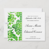 Emerald Green  Damask Lace Save the Date (Voorkant)