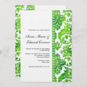 Emerald Green  Damask Lace Wedding Kaart (Voorkant / Achterkant)