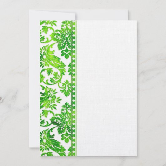 Emerald Green  Damask Lace Wedding Kaart (Achterkant)