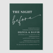 Emerald Green de avond voor het repetitiediner Vellum Uitnodigingen (Voorkant)