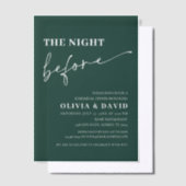 Emerald Green de avond voor het repetitiediner Vellum Uitnodigingen (Offset)