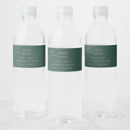 Emerald Green de avond voor het repetitiediner Waterfles Etiket
