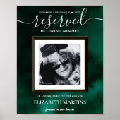 Emerald Green Deceased Reserved Seat Sign Poster (Voorkant)