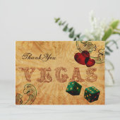 emerald green dice  Vegas Bedankt Kaart (Staand voorkant)