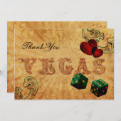 emerald green dice  Vegas Bedankt Kaart (Voorkant / Achterkant)