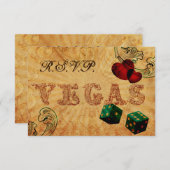 emerald green dice Vegas rsvp 3,5 x 5 (Voorkant / Achterkant)