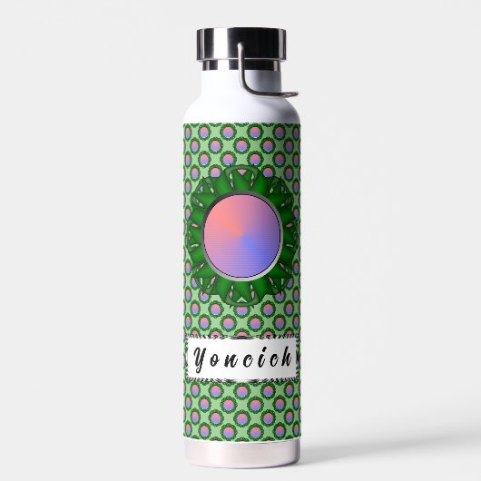 Emerald Green Disk Ribbon van Kenneth Yoncich Waterfles (Links)