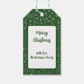Emerald Green Doodle Christmas Sleigh Pattern Cadeaulabel (Achterkant)