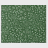 Emerald Green Doodle Christmas Sleigh Pattern Cadeaupapier (Vlak)