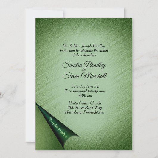 Emerald Green Draai van de uitnodiging voor het hu (Voorkant)