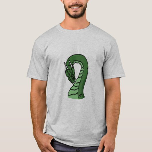 Emerald Green Dragon Fantasy Embleem T-shirt (Voorkant)