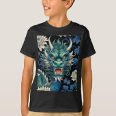 Emerald Green Dragon print T-shirt (Voorkant)