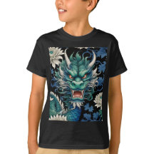 Emerald Green Dragon print T-shirt