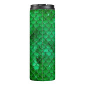 Emerald Green Dragon Scale Pattern Thermosbeker (Achterkant)