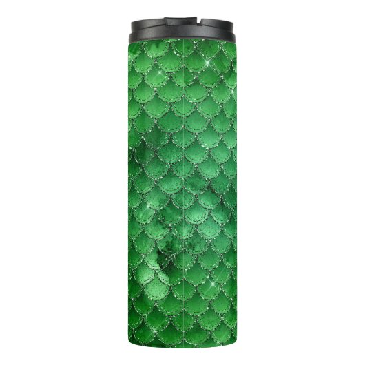 Emerald Green Dragon Scale Pattern Thermosbeker (Achterkant)