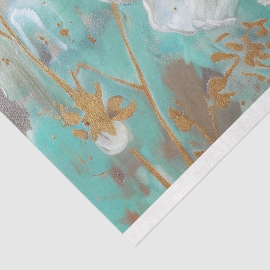 Emerald Green Dragonfly Bloemen Decoupage Tissuepapier (Detail)