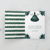 Emerald Green Dress Donkere Huid Prinses Verjaarda Kaart (Binnen)