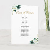 Emerald Green Dress Floral Quinceanera Programs Programma (Achterkant)