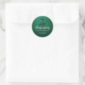 Emerald Green Dress Personalized Quinceanera Ronde Sticker (Tas)