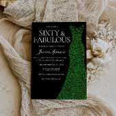 Emerald Green Dress Sixty &Fab Black 60th Birthday Kaart