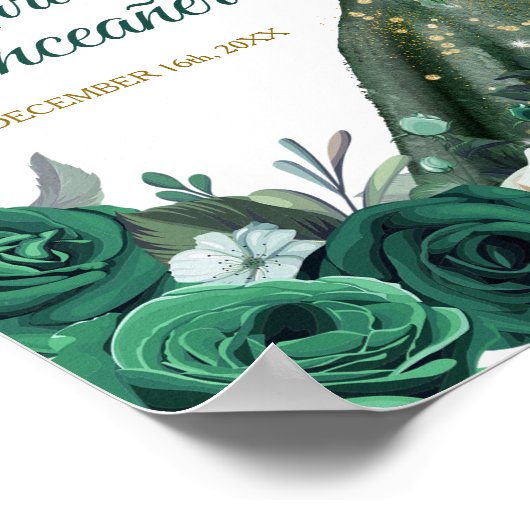 Emerald Green Dresses Quinceañera Crown Birthday Poster (Hoek)