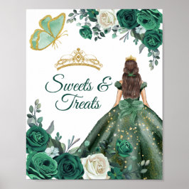 Emerald Green Dresses Quinceañera Sweet Trees Poster